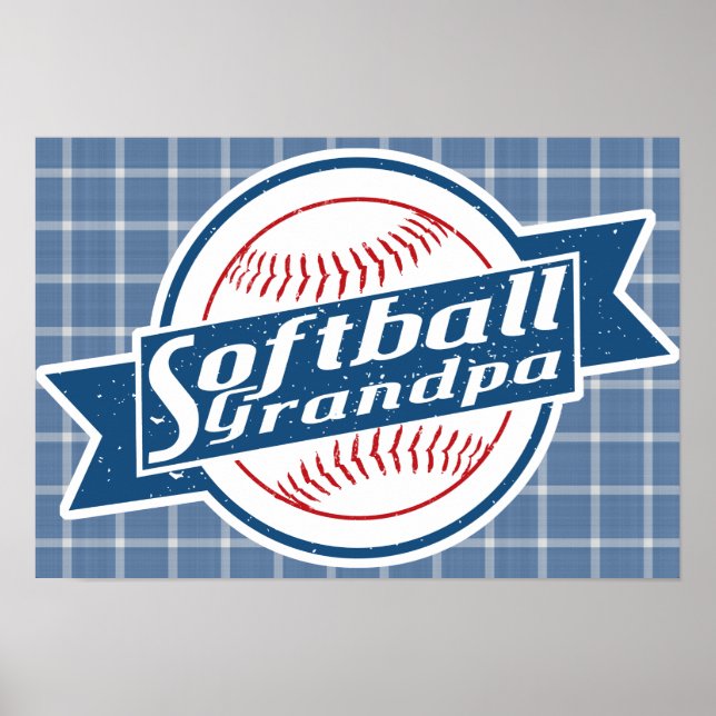 Softball Opa Art Poster (Vorne)