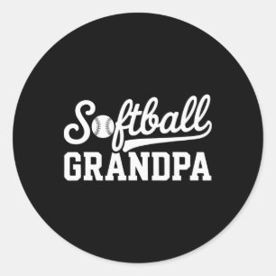 Softball-Opa Runder Aufkleber