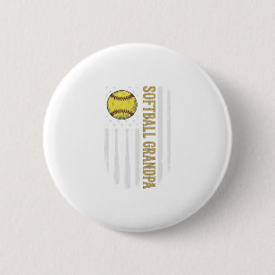 Softball-Opa Vintage-Flagge Vektor-Design_1 Button