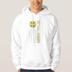 Softball-Opa Vintage-Flagge Vektor-Design_1 Hoodie