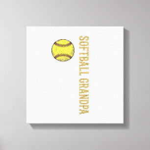 Softball-Opa Vintage-Flagge Vektor-Design_1 Leinwanddruck