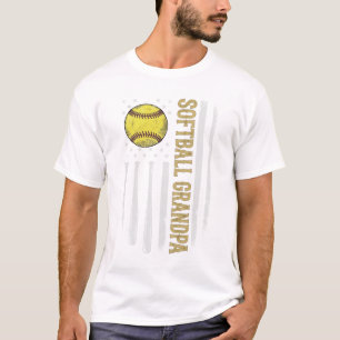 Softball-Opa Vintage-Flagge Vektor-Design_1 T-Shirt