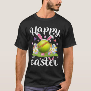 Softball Ostereier Jagen Floral Softball Osterfest T-Shirt