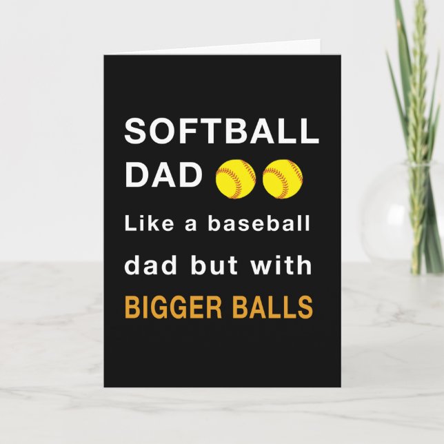 Softball Papa Sport mit größeren Bälle Karte (Vorderseite)