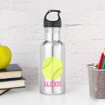 Softball Personalisiert Kids Edelstahlflasche<br><div class="desc">Personalisiertes Design für Ihre kleinen Sportler und Sportfans.</div>
