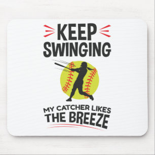 Softball Pitcher Behalte Swinging Catcher Breeze Mousepad