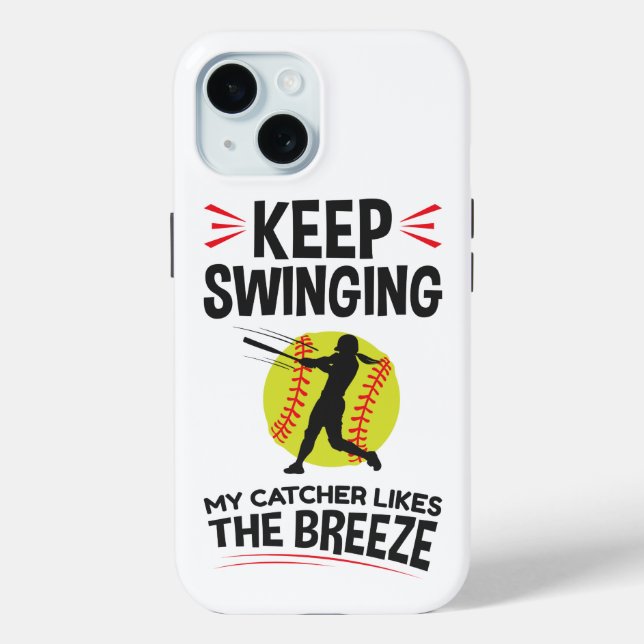 Softball Pitcher Funny Behalten Schwingen Brise Case-Mate iPhone Hülle (Rückseite)