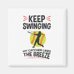 Softball Pitcher Funny Behalten Schwingen Brise Magnet