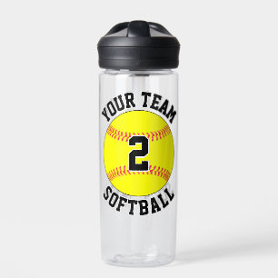 Softball Player Benutzerdefinierter Teamname und J Trinkflasche