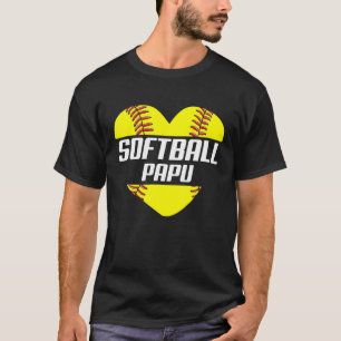 Softball Player Familie spendet Softball Papu Herz T-Shirt