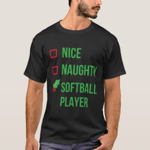Softball Player Funny Pajama Weihnachtsgeschenk T-Shirt