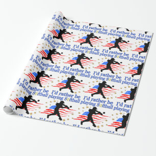 SOFTBALL PLAYER LIEBEN SOFTBALLDESIGN DER USA GESCHENKPAPIER