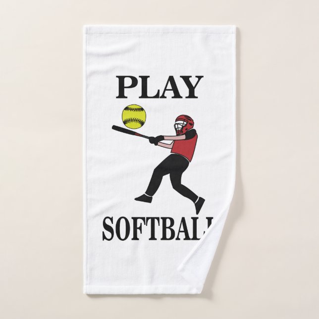 Softball Player Play Softball Handtuch (Handtuch)