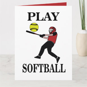 Softball Player Play Softball Karte
