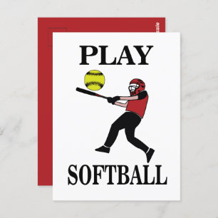 Softball Player Play Softball Postkarte