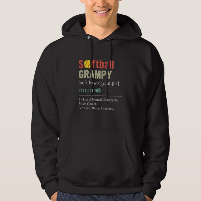 Softball Player Sport  Softball Grampy Definition Hoodie (Vorderseite)