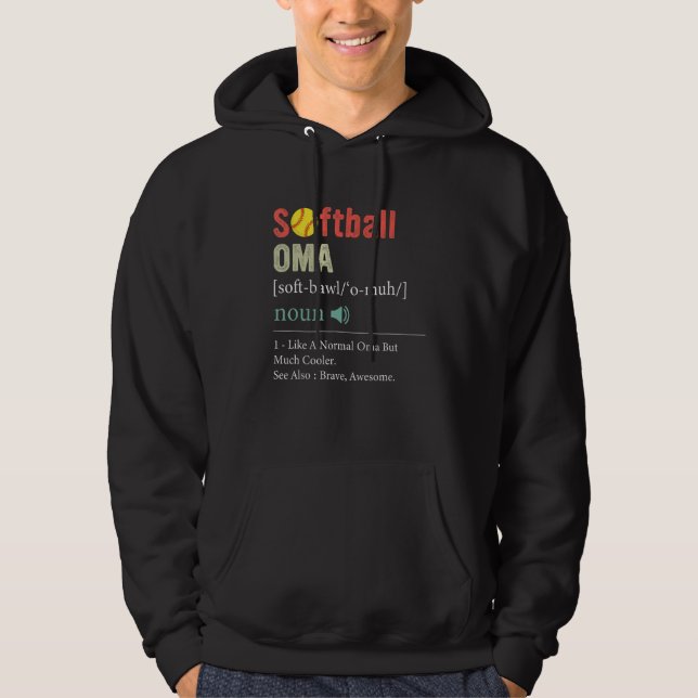 Softball Player Sport  Softball Oma Definition Hoodie (Vorderseite)