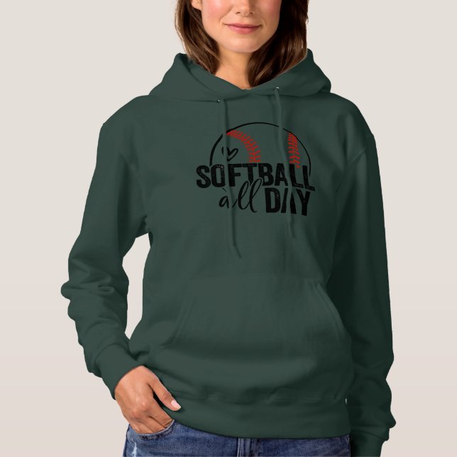 Softball Player Teen Girls Women Men Softball Hoodie (Vorderseite)