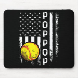 Softball Poppop Amerika-Flagge Männer Frauen Vinta Mousepad