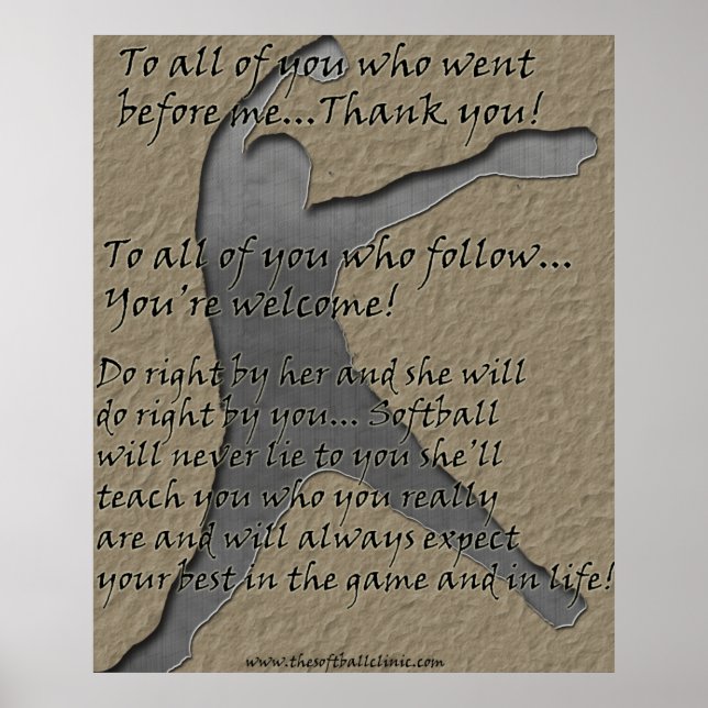 Softball-Poster Poster (Vorne)