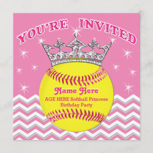 Softball Princess Softball Einladungen zum Geburts
