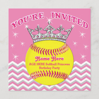 Softball Princess Softball Einladungen zum Geburts