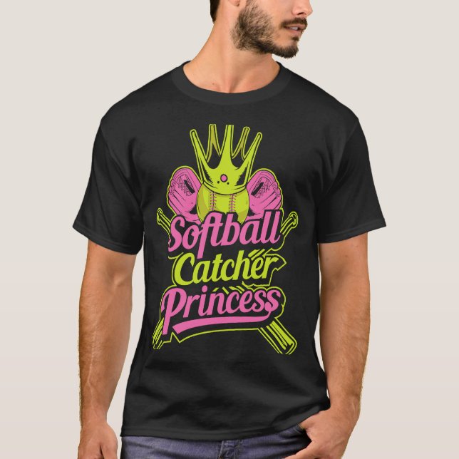 Softball Prinzessin Catcher Pitcher Batter  Softba T-Shirt (Vorderseite)