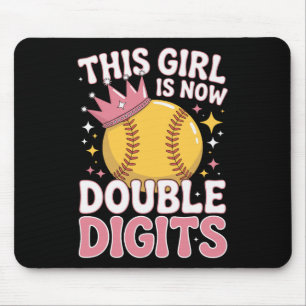 Softball-Prinzessin Dieses Mädchen ist jetzt 10 zw Mousepad