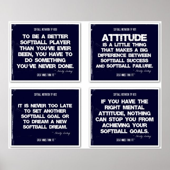 Softball Quotes Blue Collage 9-12 Poster (Vorne)