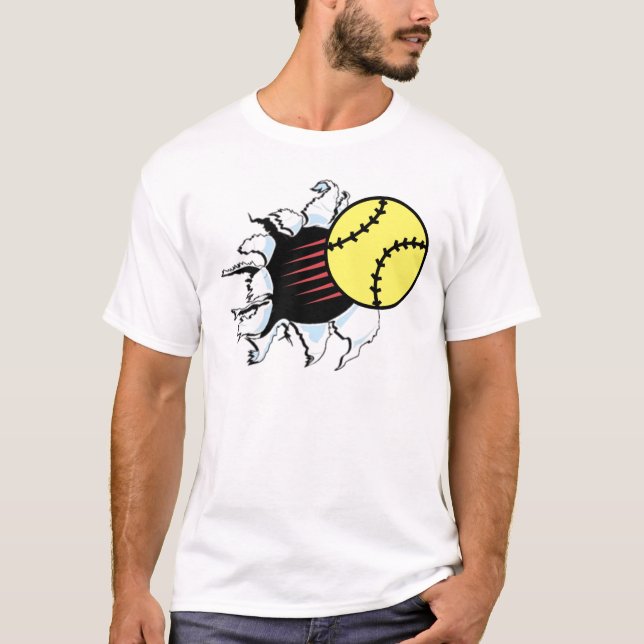 Softball-Riss es T-Shirt (Vorderseite)