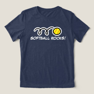 Softball rocks T-Shirt für Frauen und Mädchen Tri-Blend Shirt
