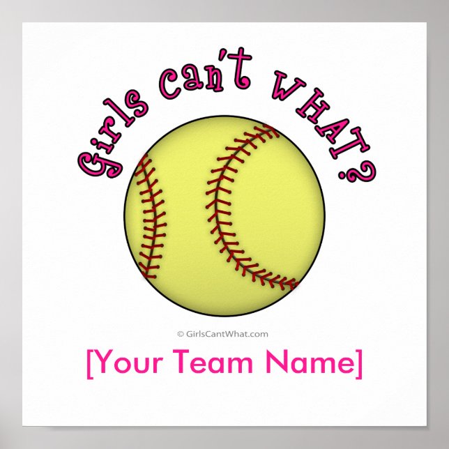 Softball-rosa Poster (Vorne)