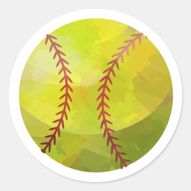 Softball Runder Aufkleber (Vorderseite)
