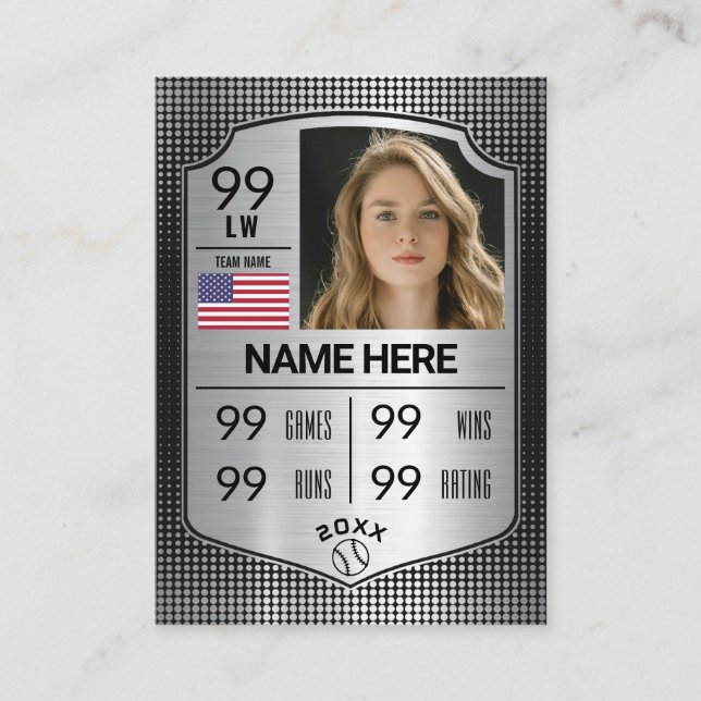 Softball-Schild-Karte für den Softball-Handel Telefonnummerkarte (Vorderseite)