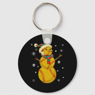 Softball-Schneemann-Weihnachtsgeschenk-T-Shirt Xma Schlüsselanhänger