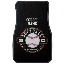 SOFTBALL- School Spirit Car Floor Mat