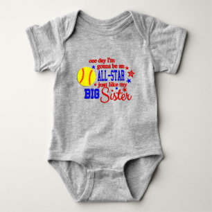 Softball Schwester Baby Strampler