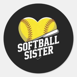 Softball-Schwester-Cheer-Squad für Mädchen Fastpit Runder Aufkleber