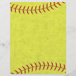 Softball-Scrapbook-Papier mit roten Nähten