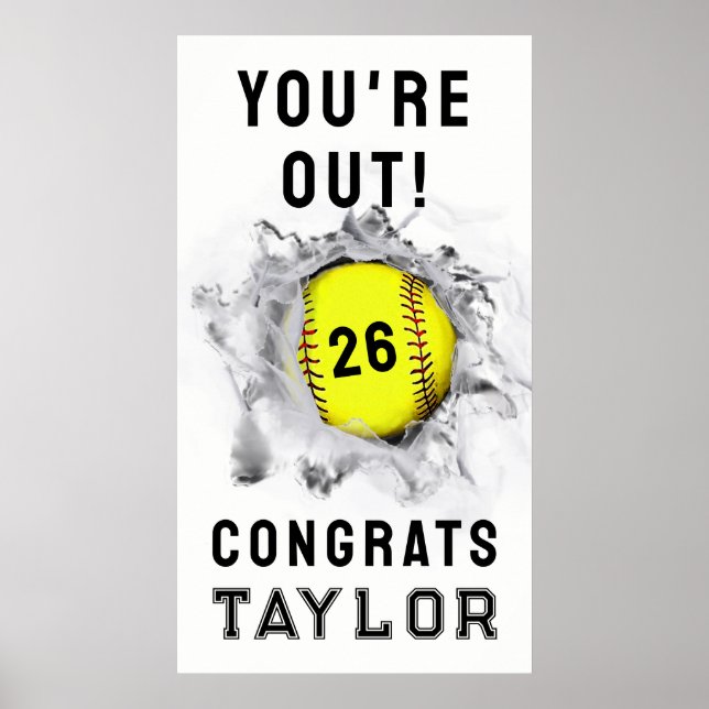 Softball Senior Night Abschluss Poster (Vorne)