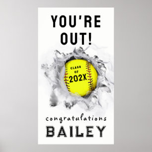 Softball Senior Night Abschluss Poster