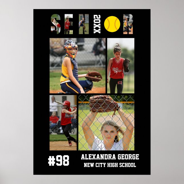 Softball Senior Night Graduation Player Poster (Vorne)