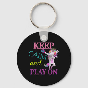 Softball-Shirt Einhorn Dabbing Mädchen Keep Calm A Schlüsselanhänger
