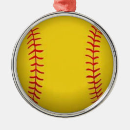 Softball Silbernes Ornament