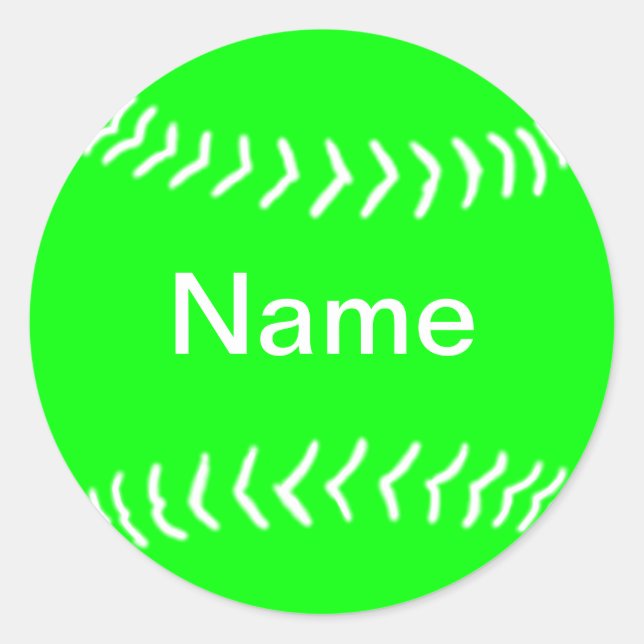 Softball Silhouette Aufkleber grün (Vorderseite)