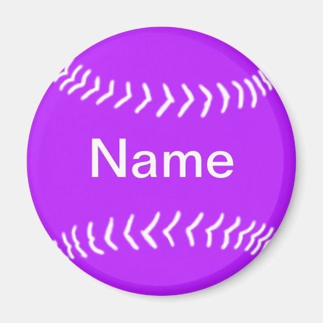 Softball Silhouette Magnet Lila (Vorne)