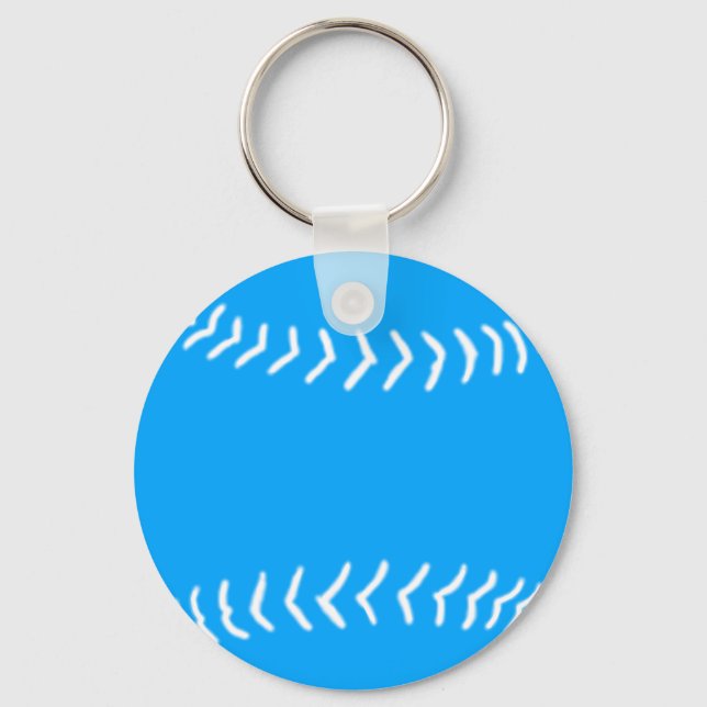 Softball Silhouette Schlüsselanhänger Blue (Vorderseite)