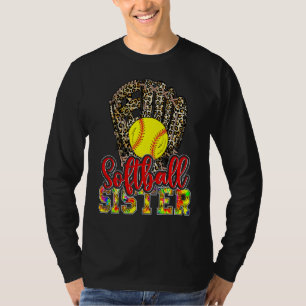 Softball Sister Muttertag Softball Mama Life Leo T-Shirt