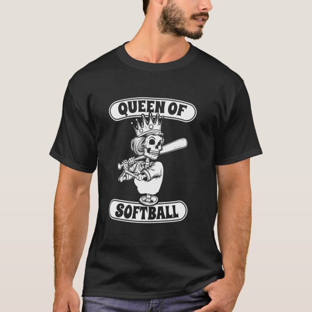 Softball Skeleton Catcher - Pitcher Batter Queen O T-Shirt (Vorderseite)