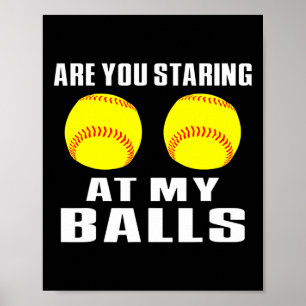 Softball, Softballspieler Softballliebhaber starrt Poster